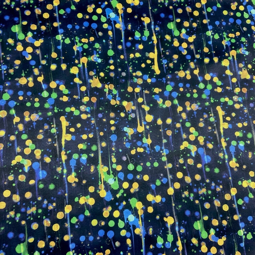 Mix Dots on Black Softshell Fabric