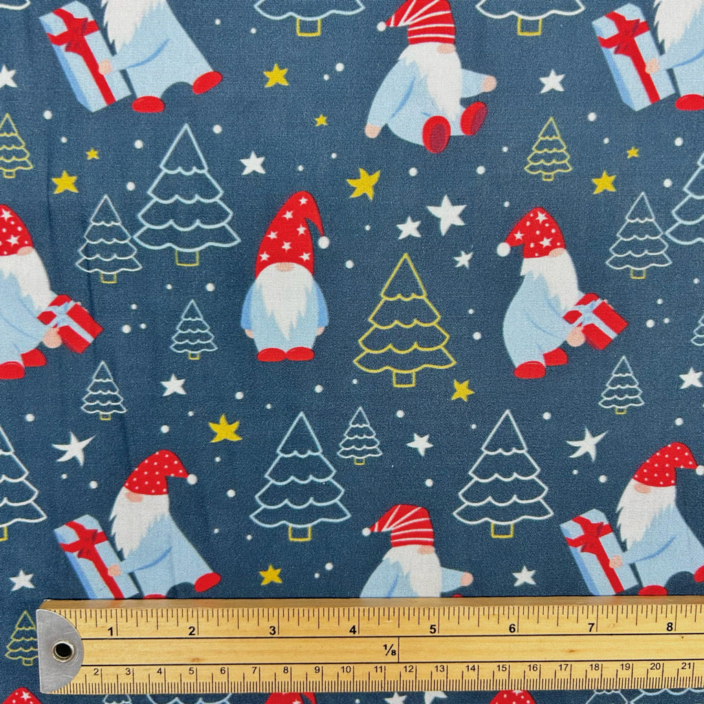 Gifts and Gnomes Christmas Cotton Fabric