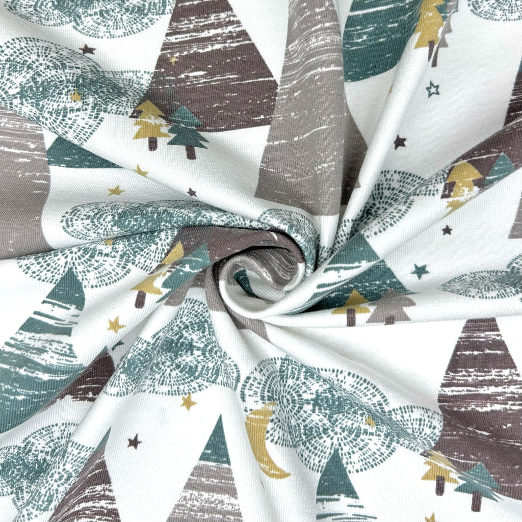 Night Forest Cotton Jersey Fabric
