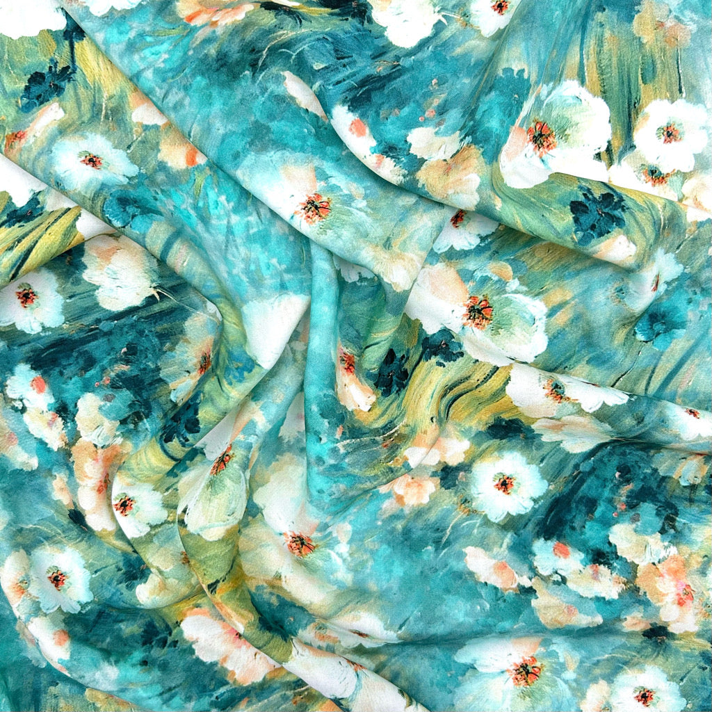 Classic Bouquet Viscose Poplin Fabric