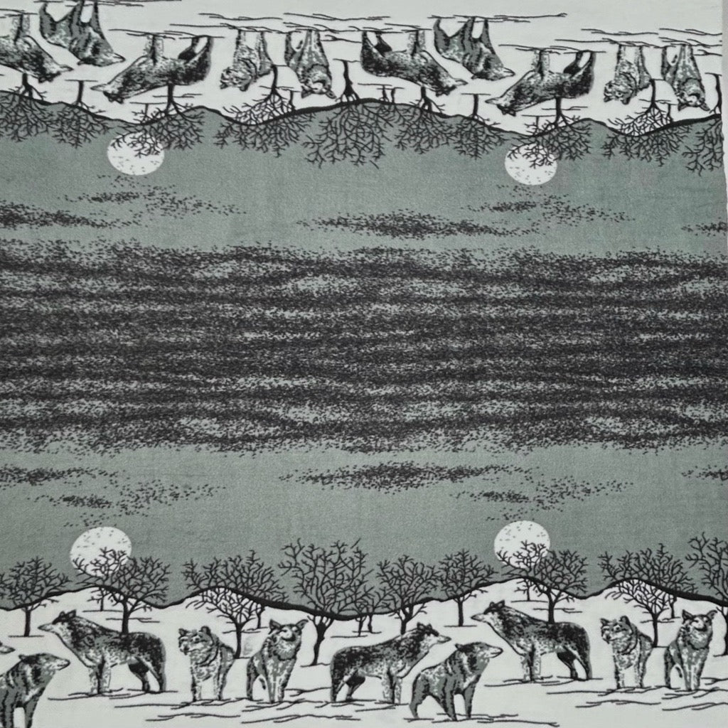 Midnight Wolf Anti Pill Polar Fleece Fabric