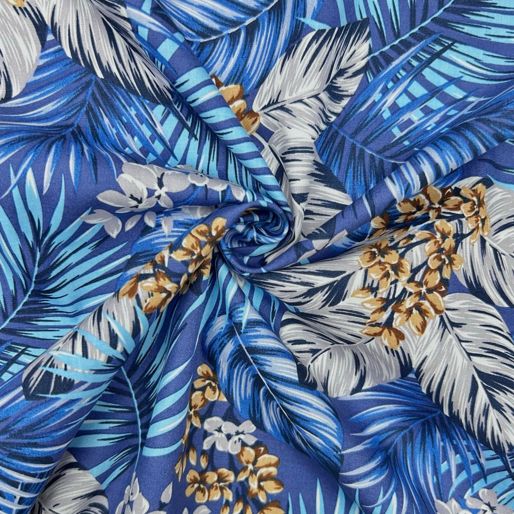 Paradise Palms Rose & Hubble Cotton Poplin Fabric