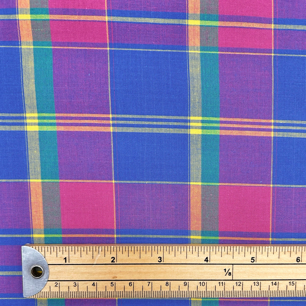 Pink Burst Madras Check Cotton Fabric