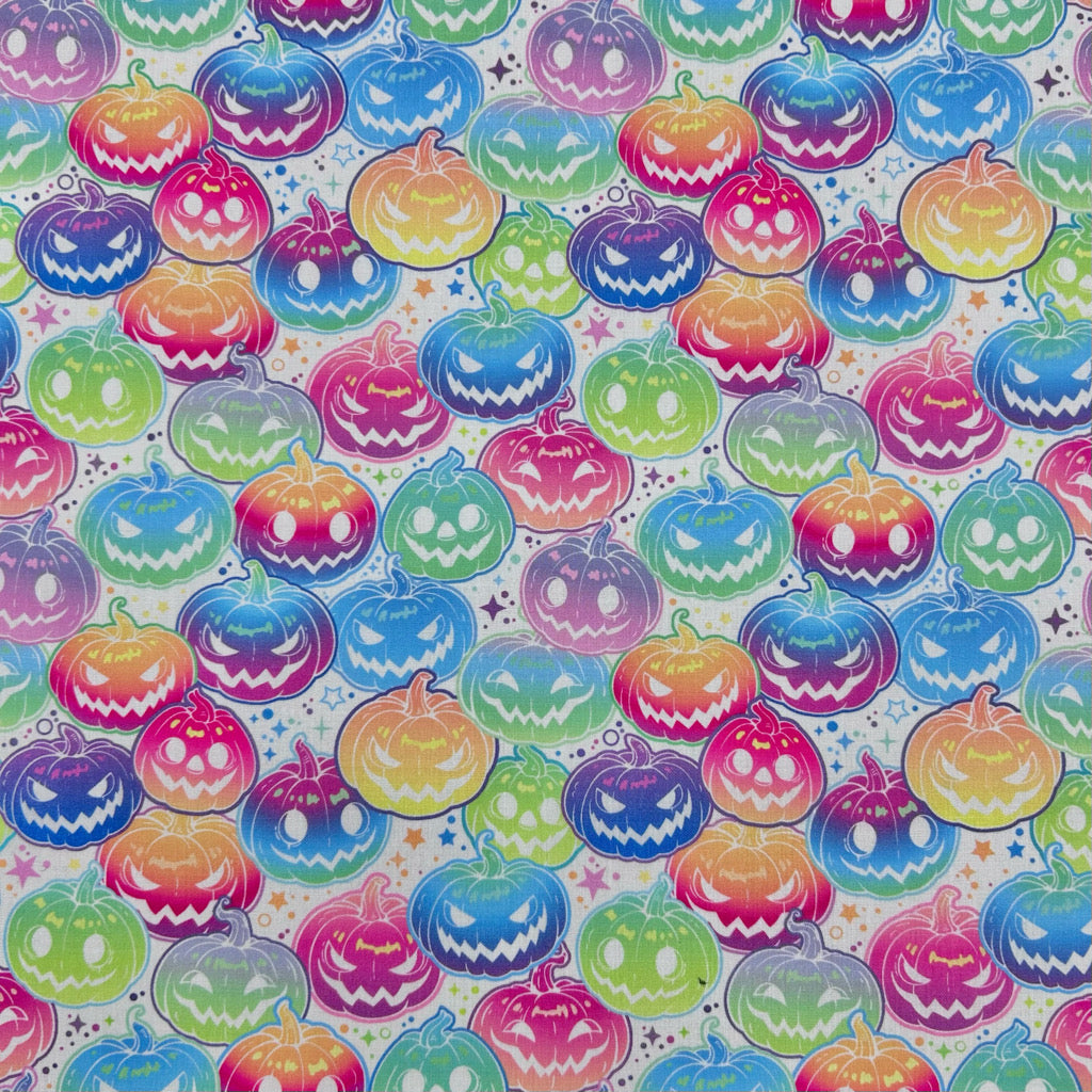 Colourful Pumpkins Polycotton Fabric