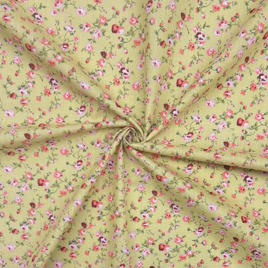 Dainty Flowers Polycotton Fabric - Pound Fabrics