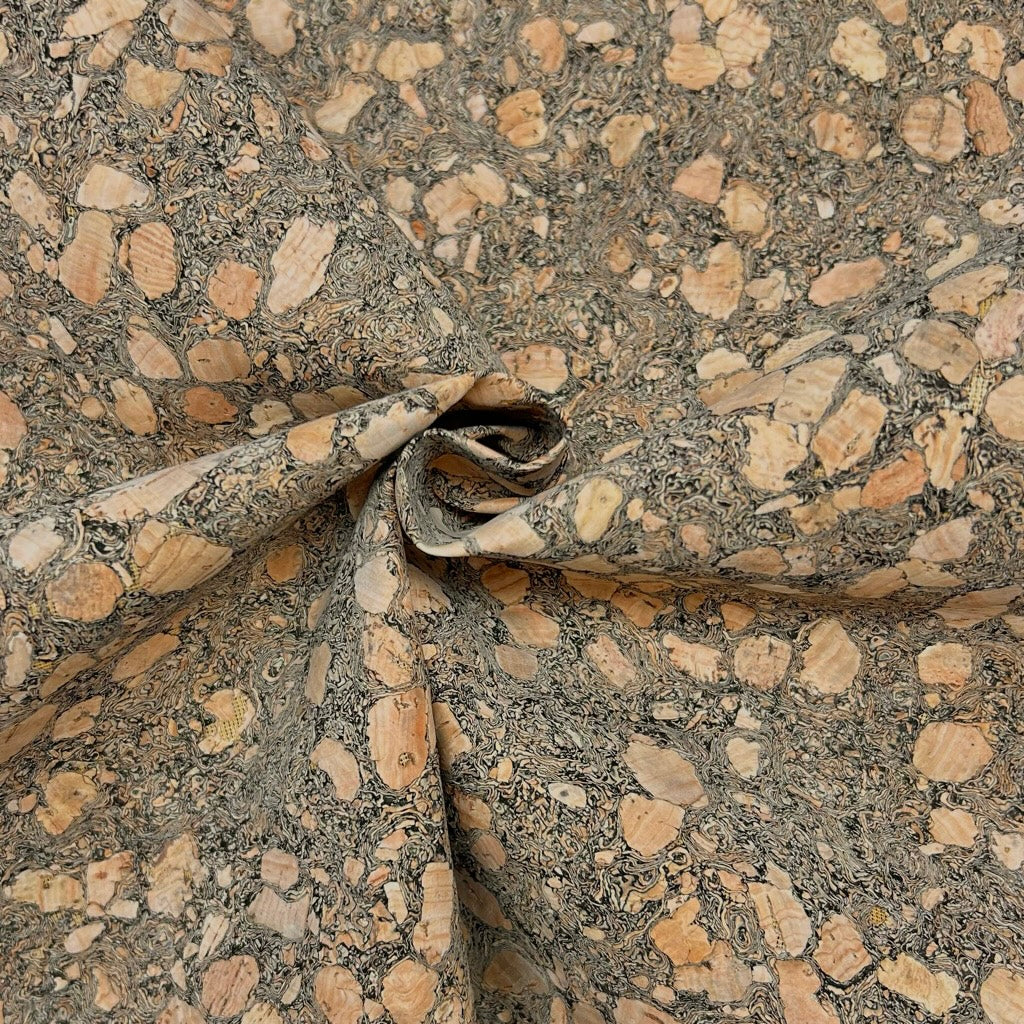 Charcoal Pebble Cork Fabric