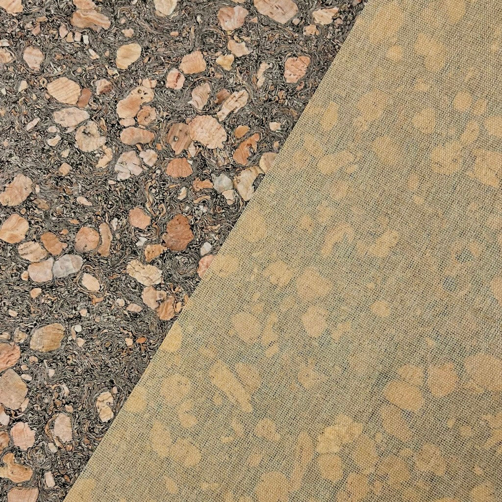 Charcoal Pebble Cork Fabric