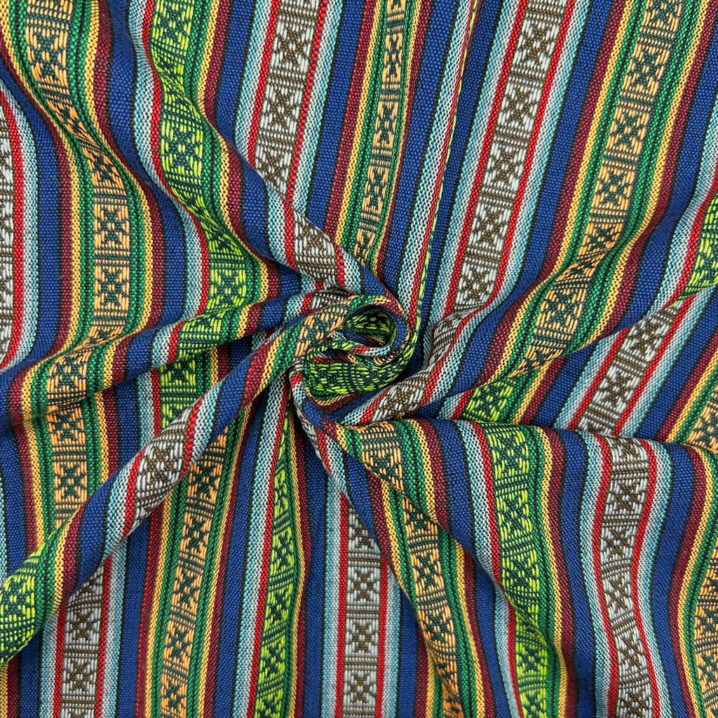 Green Breeze Tribal Print Recycled Jacquard Fabric