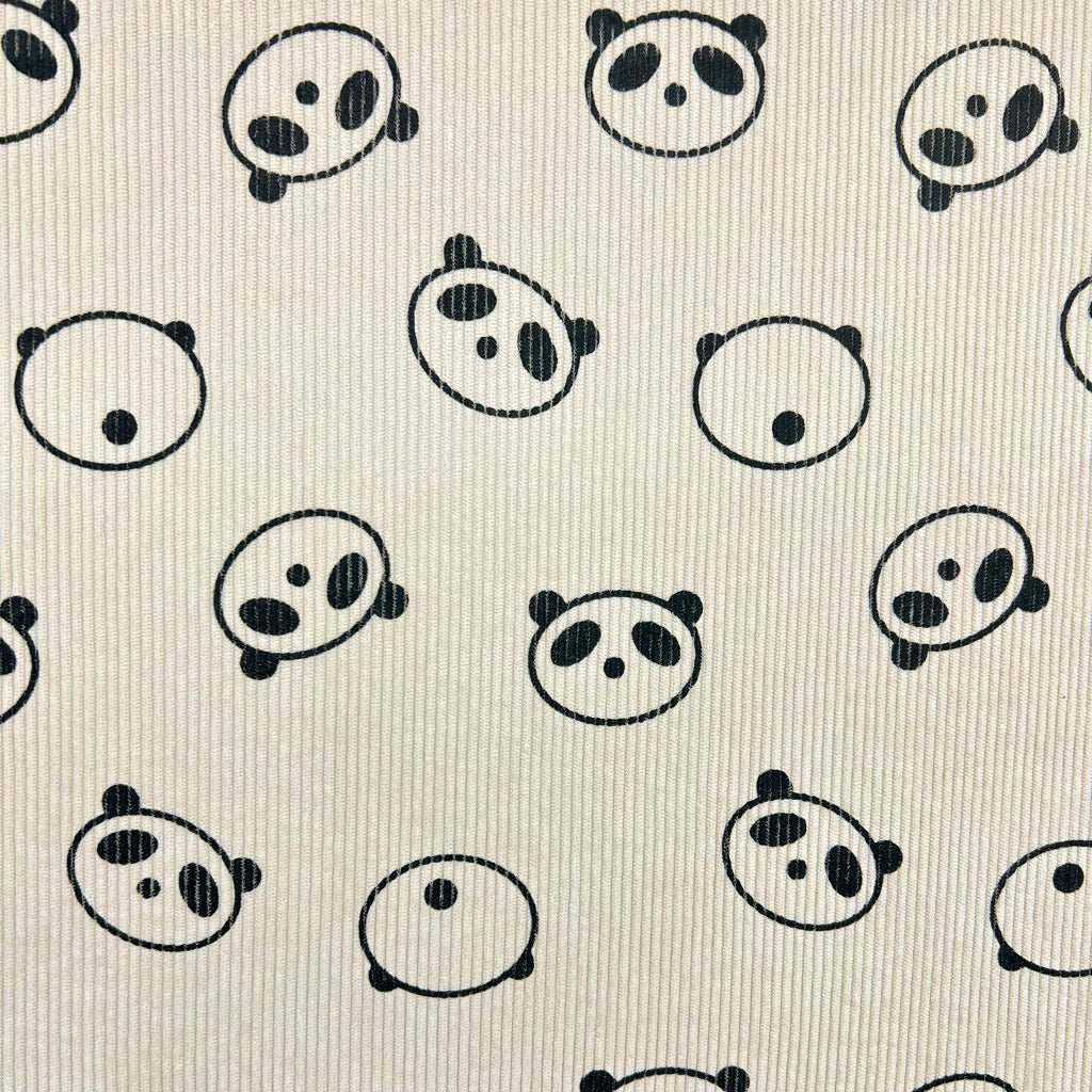 Panda Buddies Stretch Corduroy Fabric