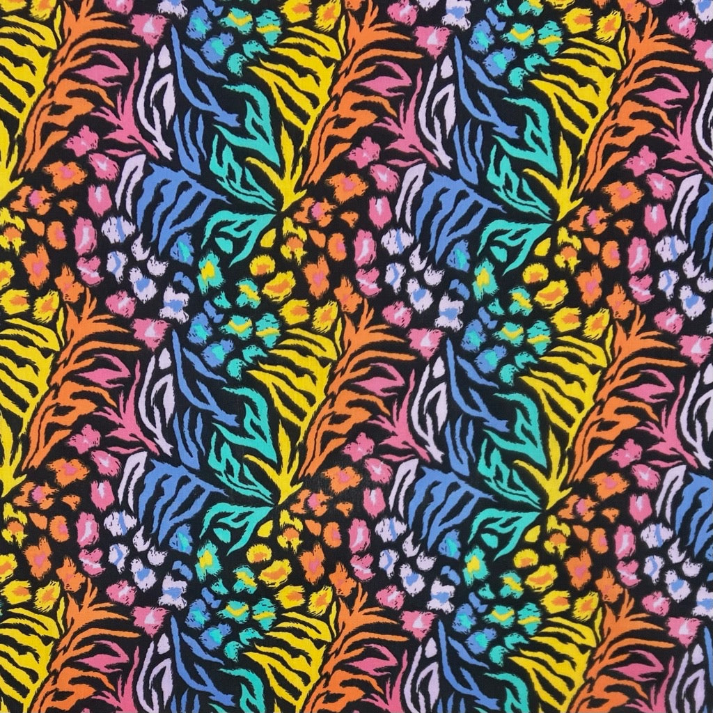 Wild Rainbow Polycotton Fabric - Pound Fabrics