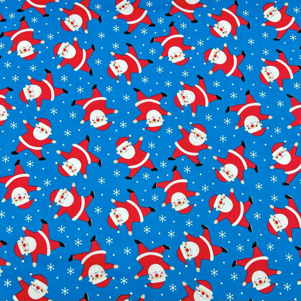 Happy Santa Polycotton Fabric - Pound Fabrics