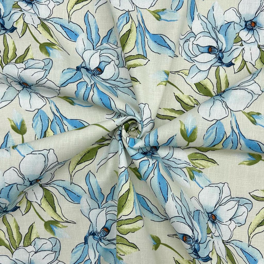 Tropical Cartoon Floral Cotton Linen Fabric - Pound Fabrics