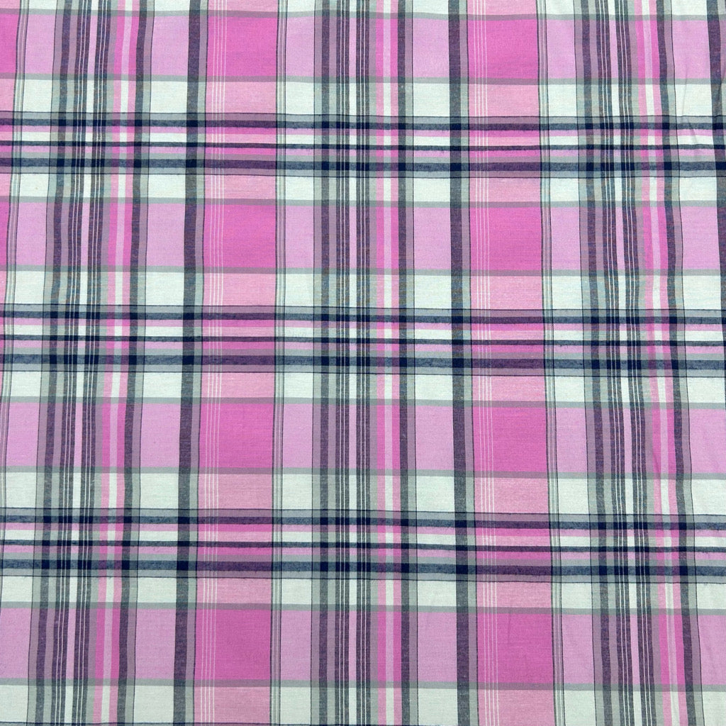 Light Pink Checkered Polycotton Fabric #2