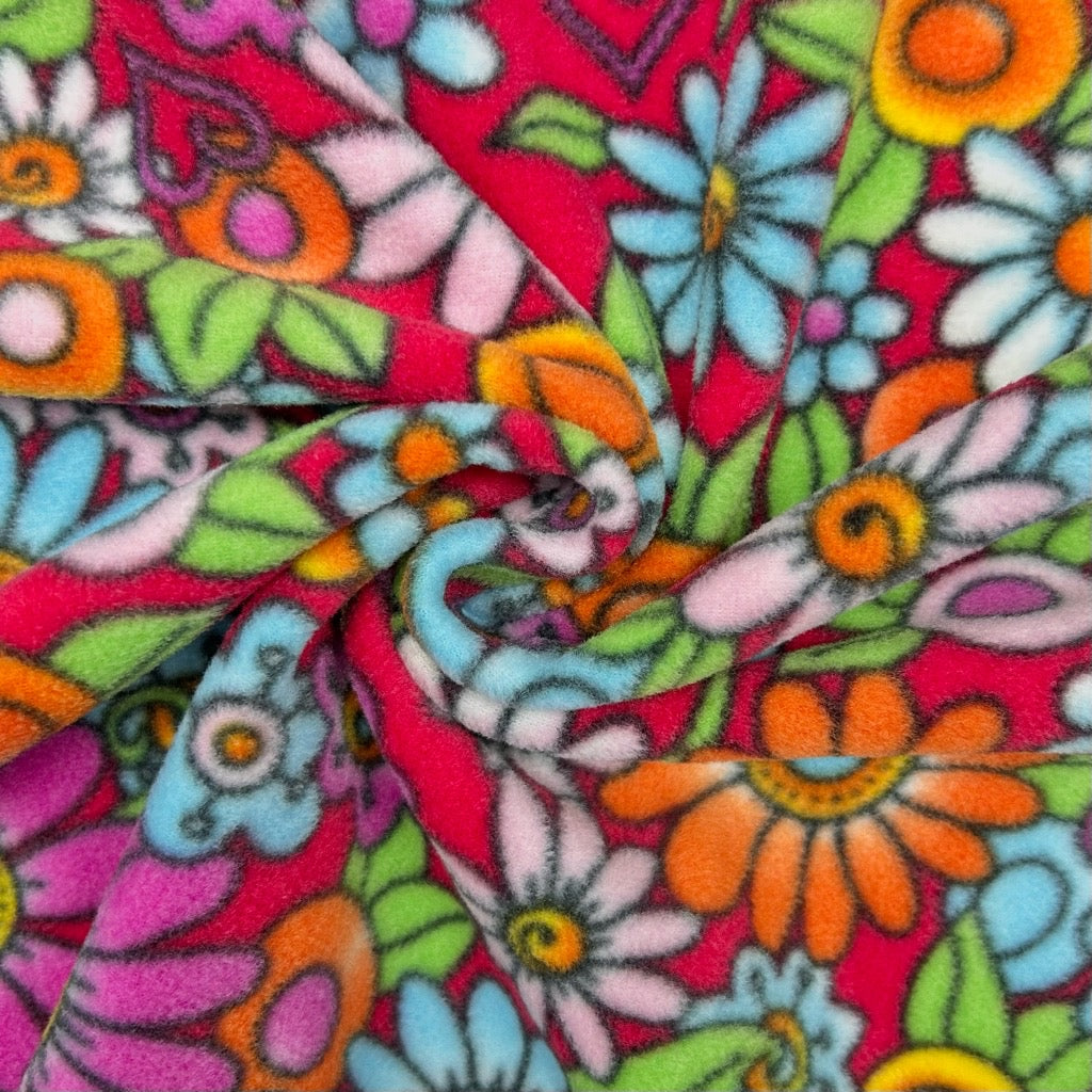 Groovy Flowers Anti Pill Polar Fleece Fabric
