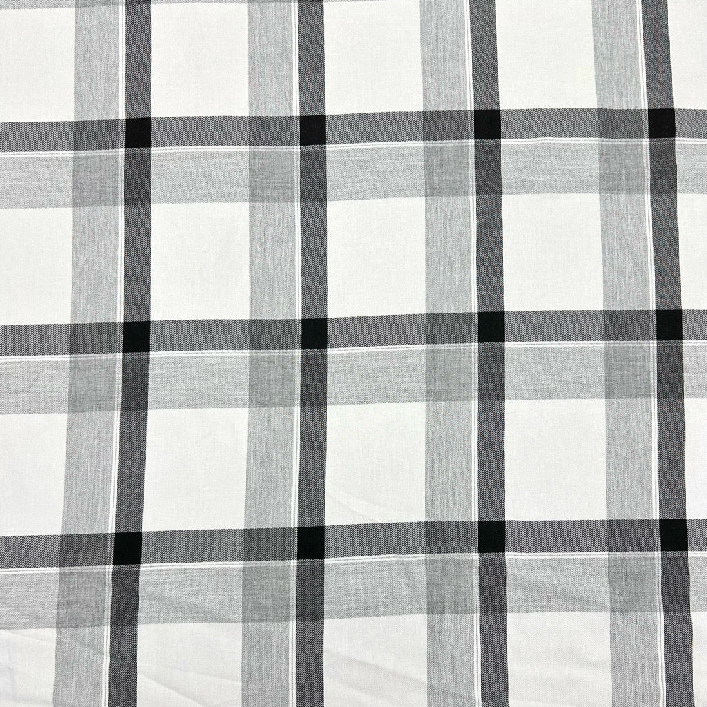 Graphite Check Viscose Fabric