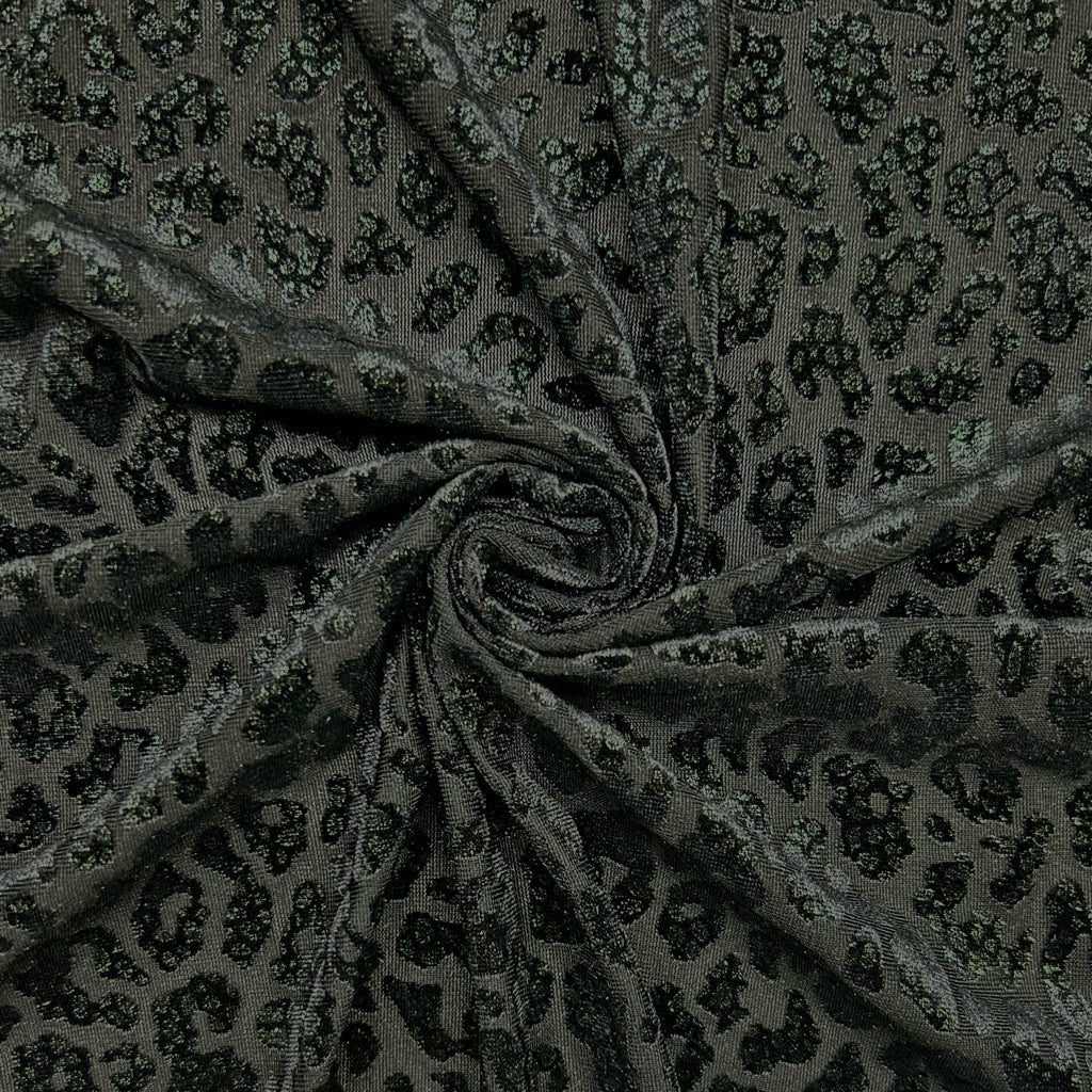Sparkle Cheetah Burnout Velvet Fabric