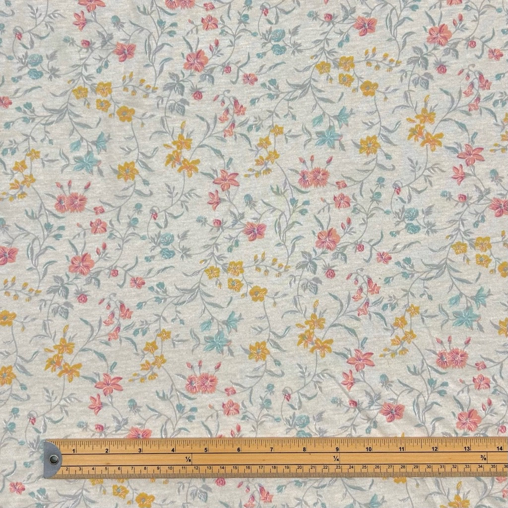 Mixed Wild Flowers 100% Cotton Jersey Fabric - Pound Fabrics