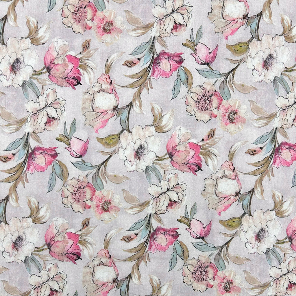 Delicate Petals Cotton Lawn Fabric