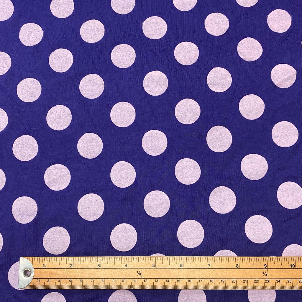 Pink Spots on Navy Knit Fabric - Pound Fabrics