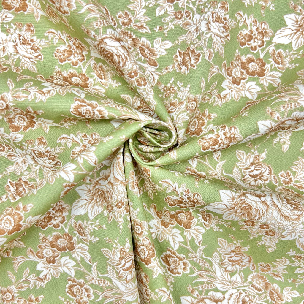 Heritage Blossom Rose & Hubble Cotton Poplin Fabric