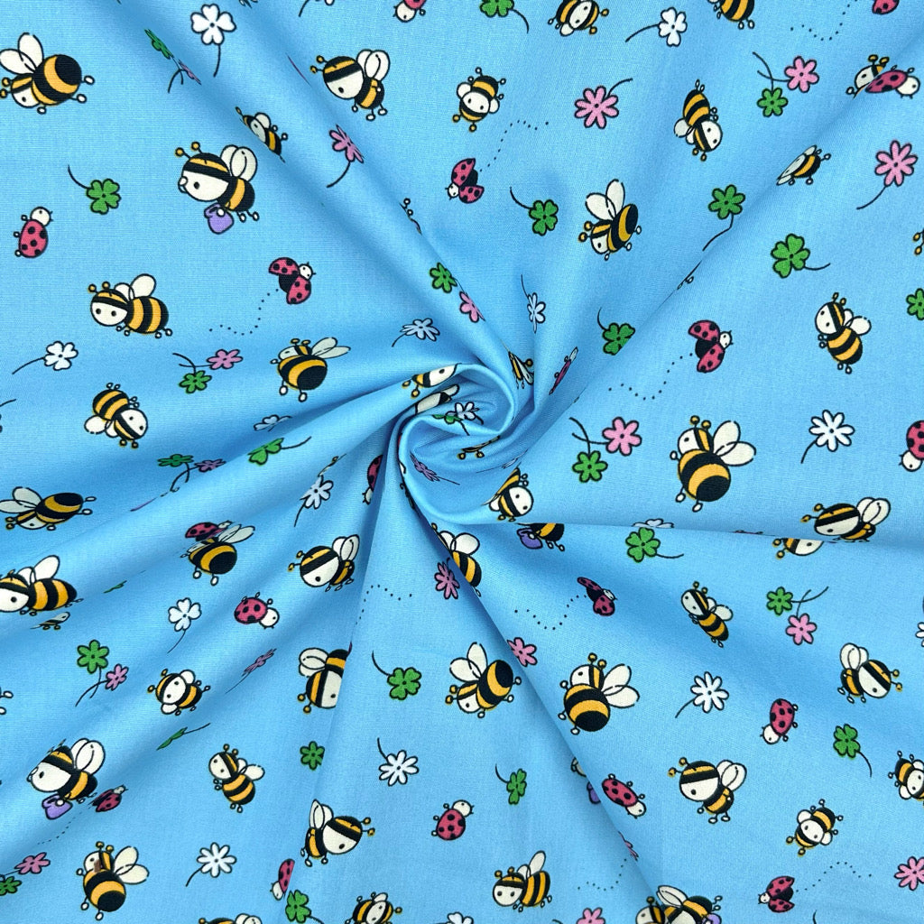 Bee Garden Rose & Hubble Cotton Poplin Fabric