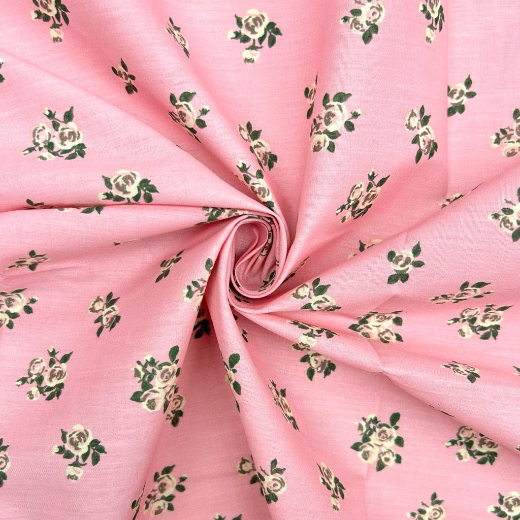 Blush Bouquet Polycotton Fabric - 3m Pre-cut