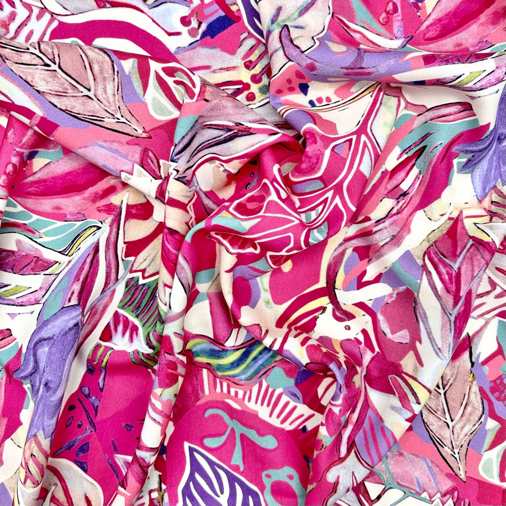 Tropical Sketch Viscose Fabric