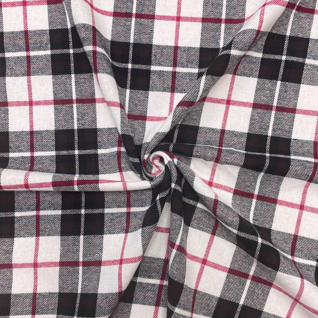 100% Brushed Cotton Fabric Tartan Wincyette Flannel Material
