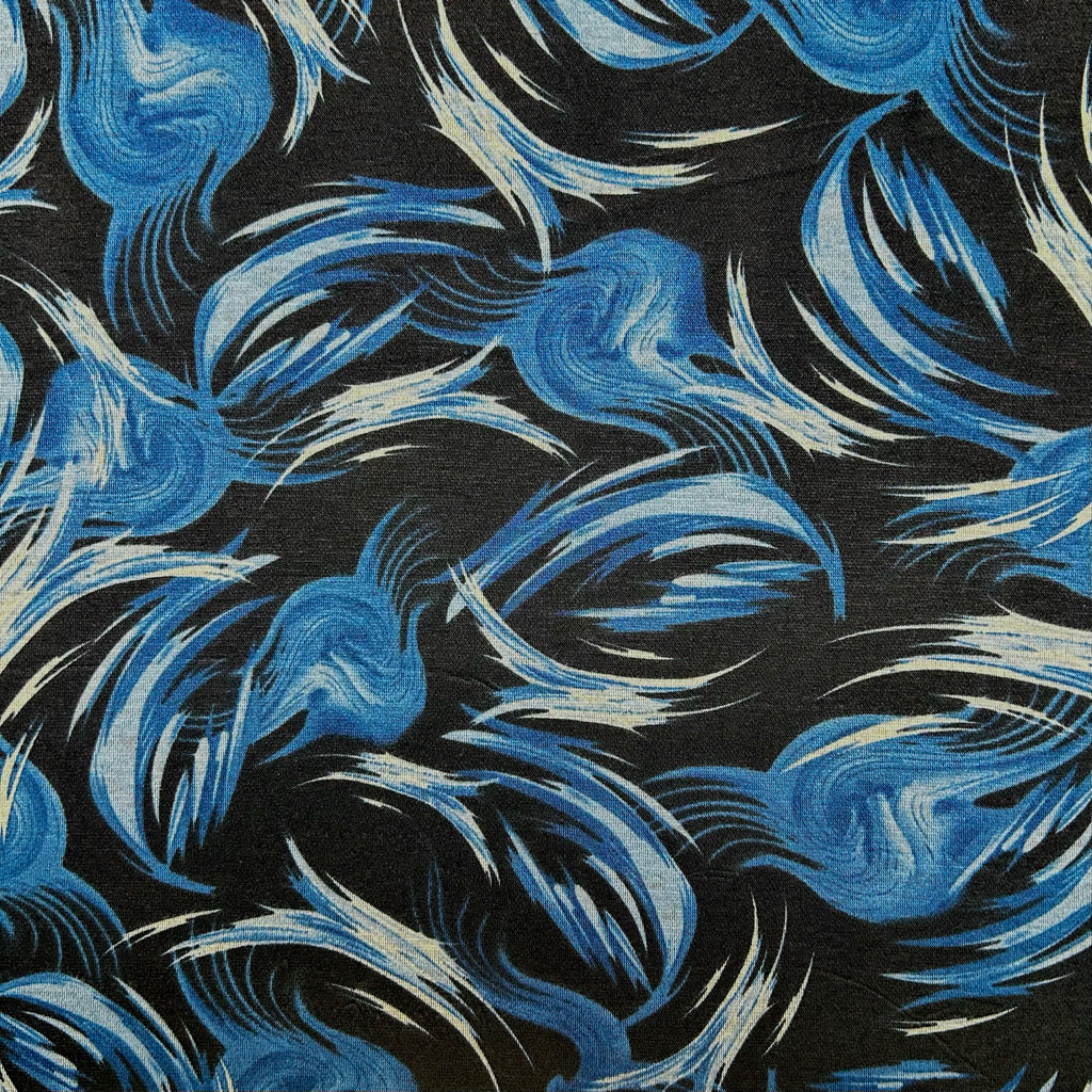 Abstract Feathers Digital Modal-Touch Jersey Fabric