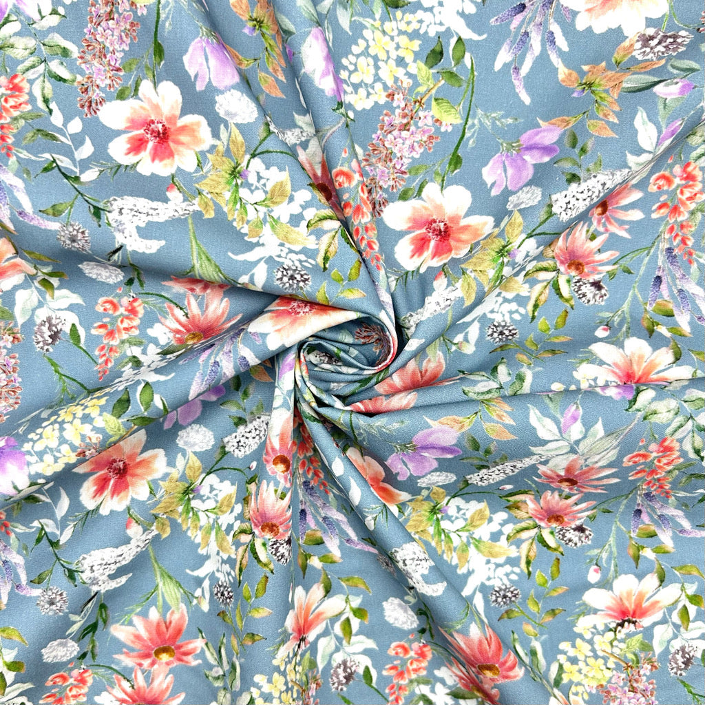 Daisy Vine Rose & Hubble Cotton Poplin Fabric
