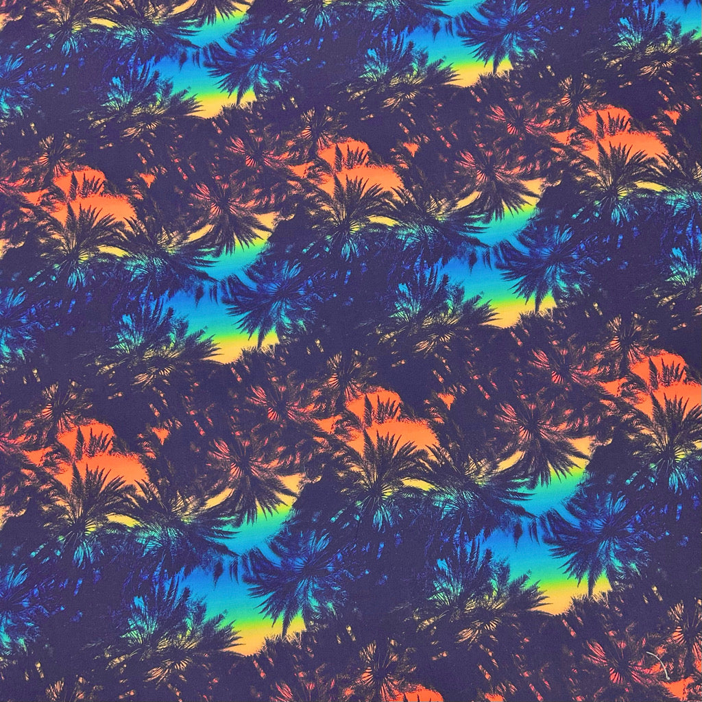 Tropical Sunset Swim Shorts Fabric