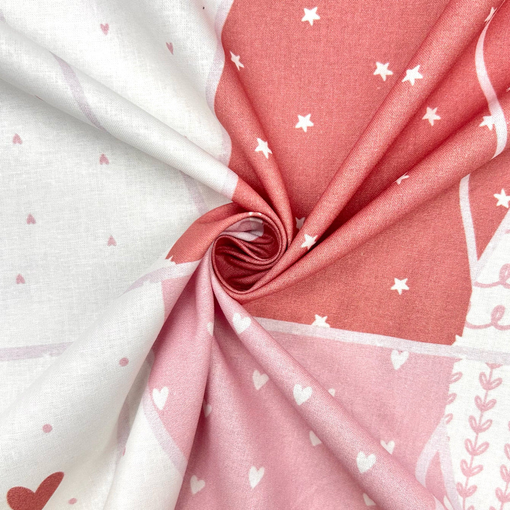 Pink Baby Garland Cotton Poplin Fabric