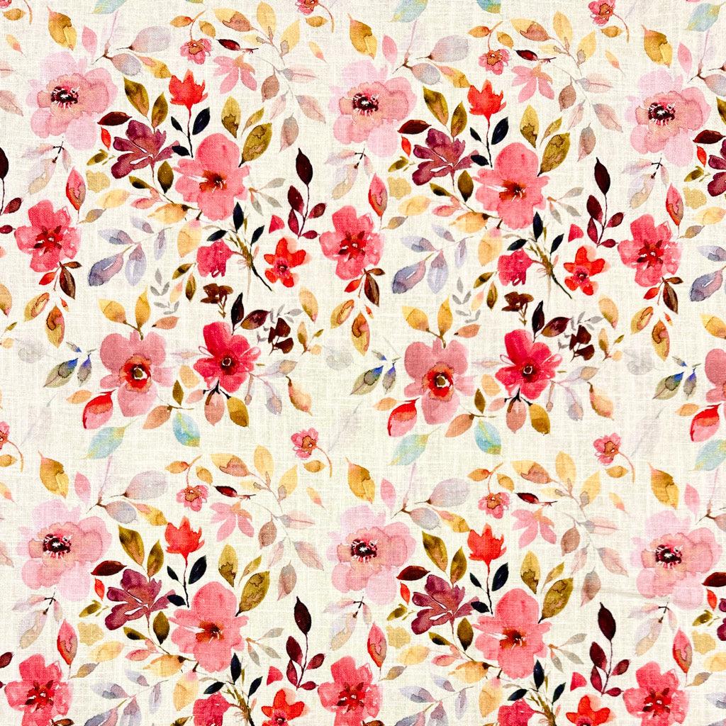 Autumn Floral Linen Blend Fabric - Pound Fabrics