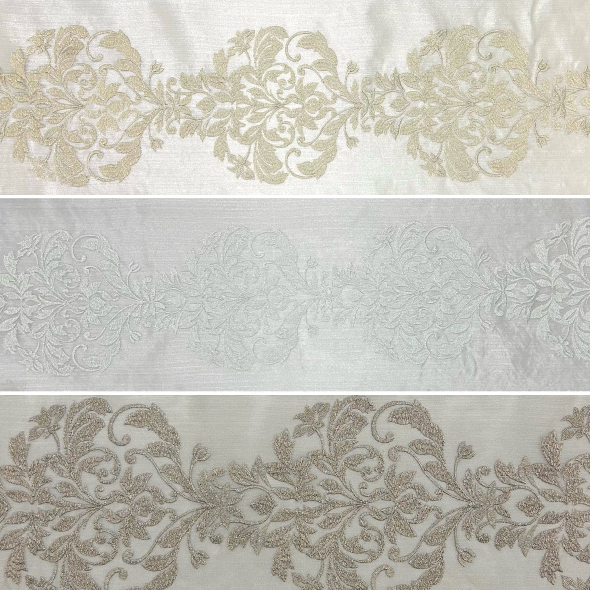 Floral Sheer Embroidery Curtain Voile Fabric