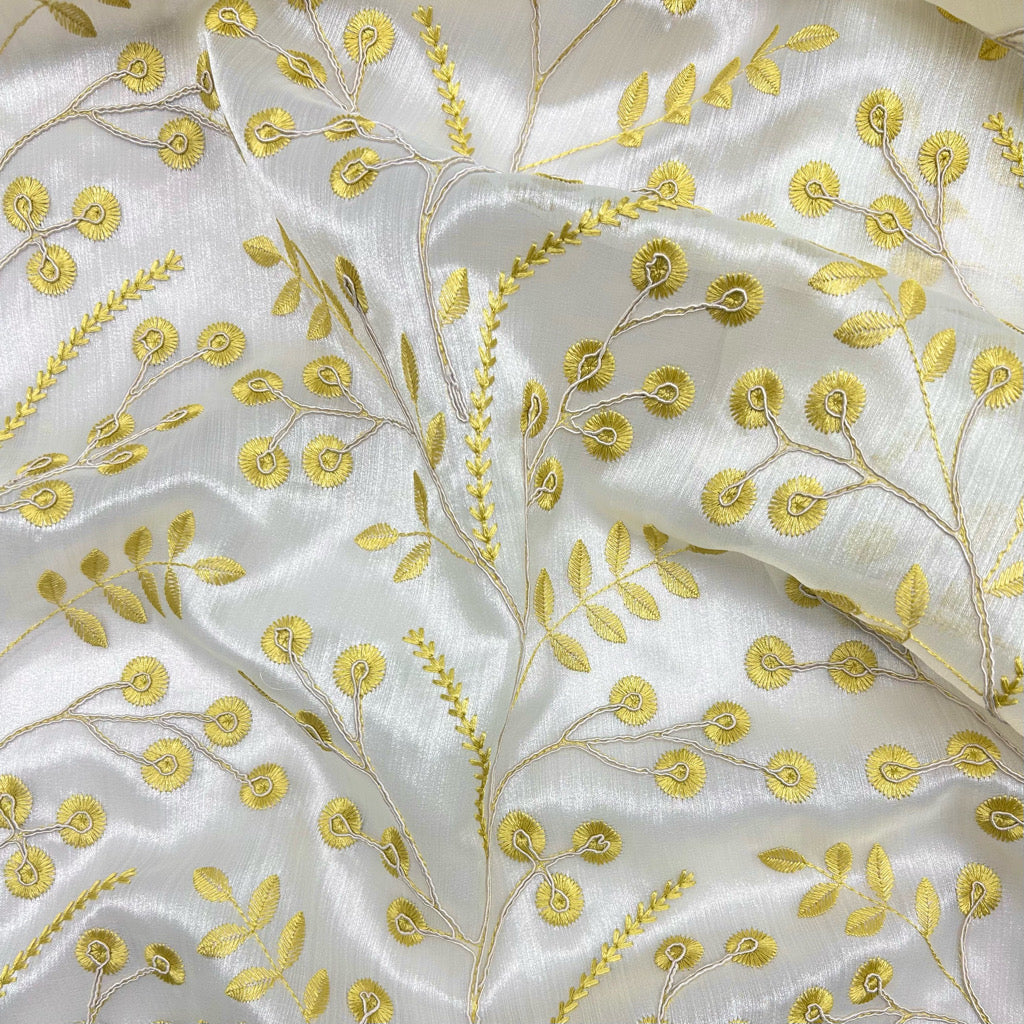 Floral Lace Embroidery Curtain Voile Fabric