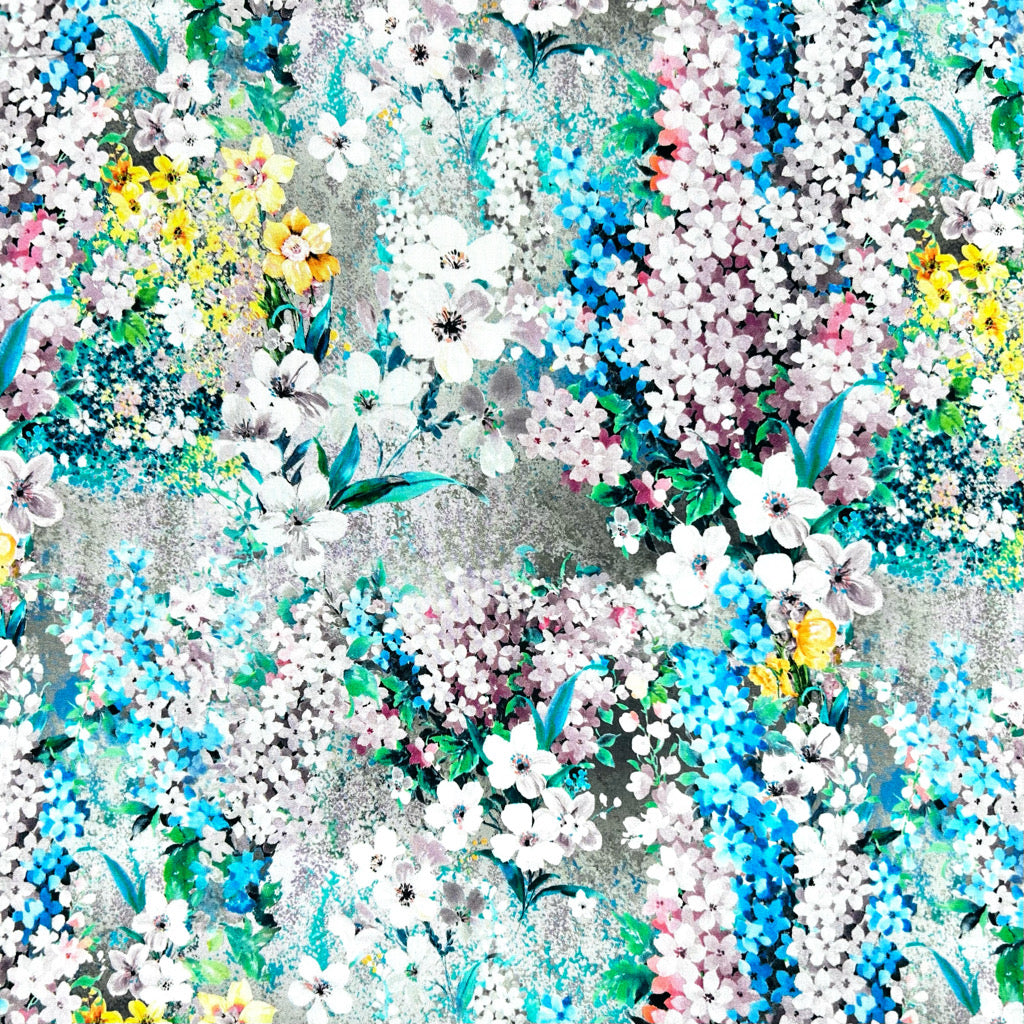 Blooming Meadow Viscose Poplin Fabric