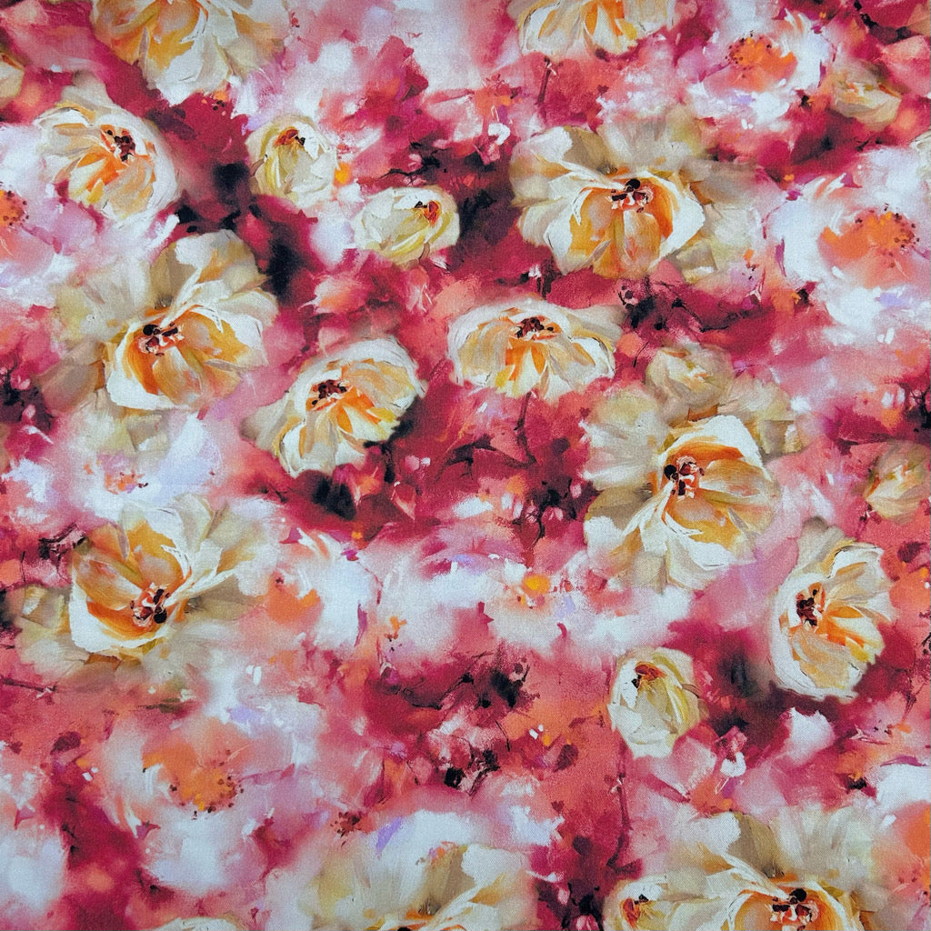 Dreamy Flowers Viscose Twill Fabric