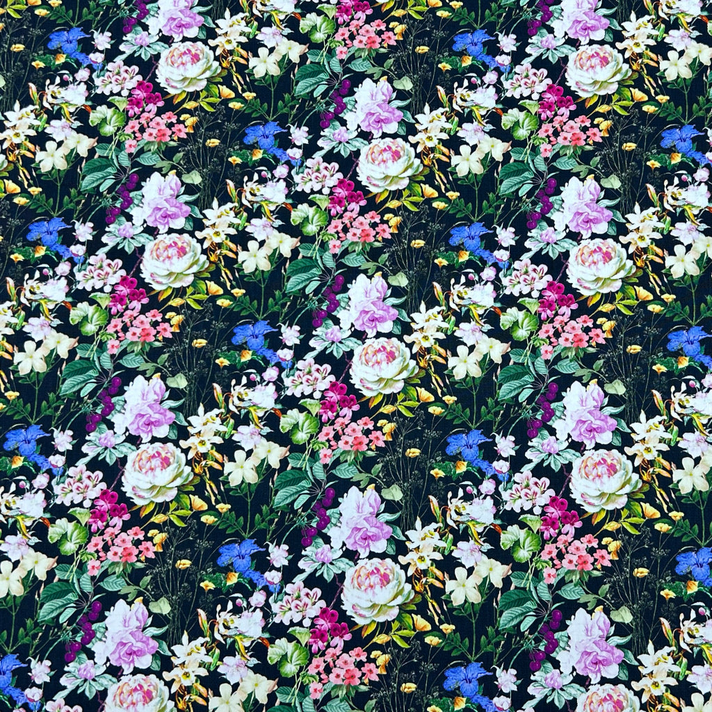 Spring Roses Rose &amp; Hubble Cotton Poplin Fabric - Pound Fabrics