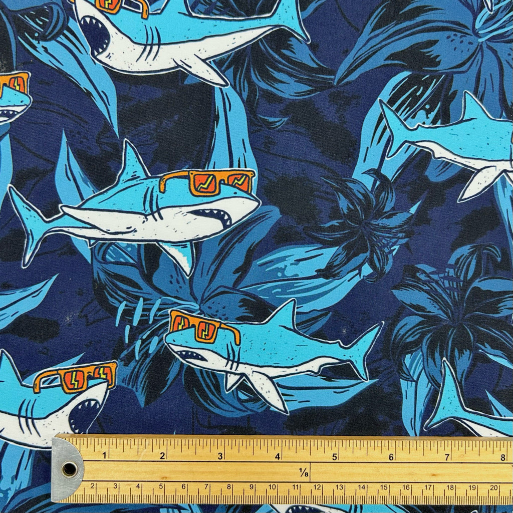 Cool Sharks Swim Shorts Fabric