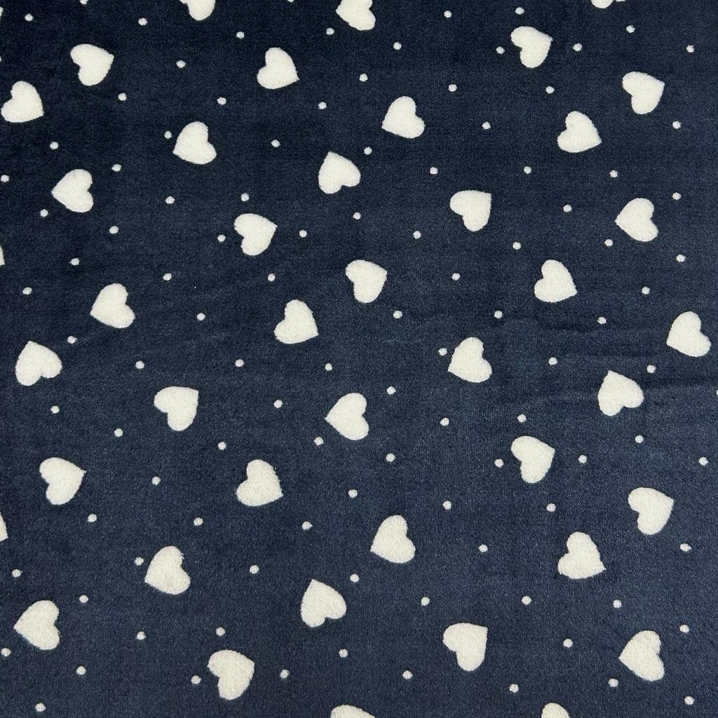 Hearts and Dots Cuddle Fleece Fabric - Pound Fabrics