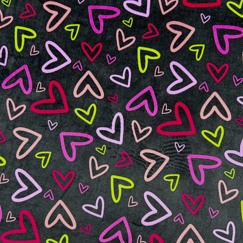 Urban Hearts Sherpa Fur Backed Fleece Fabric