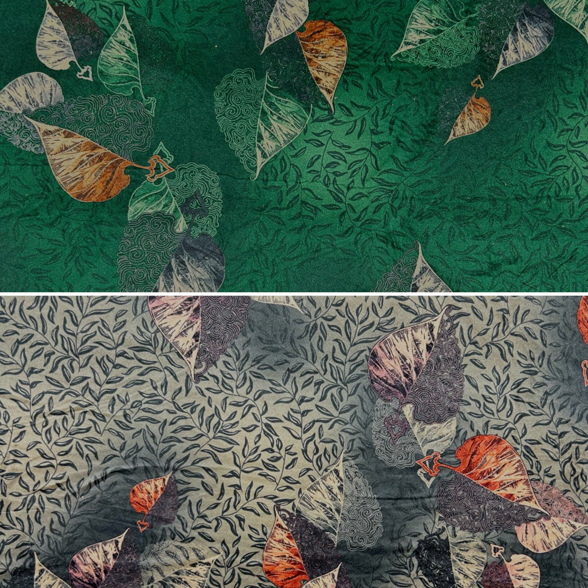 Falling Leaves Stretch Velvet Fabric