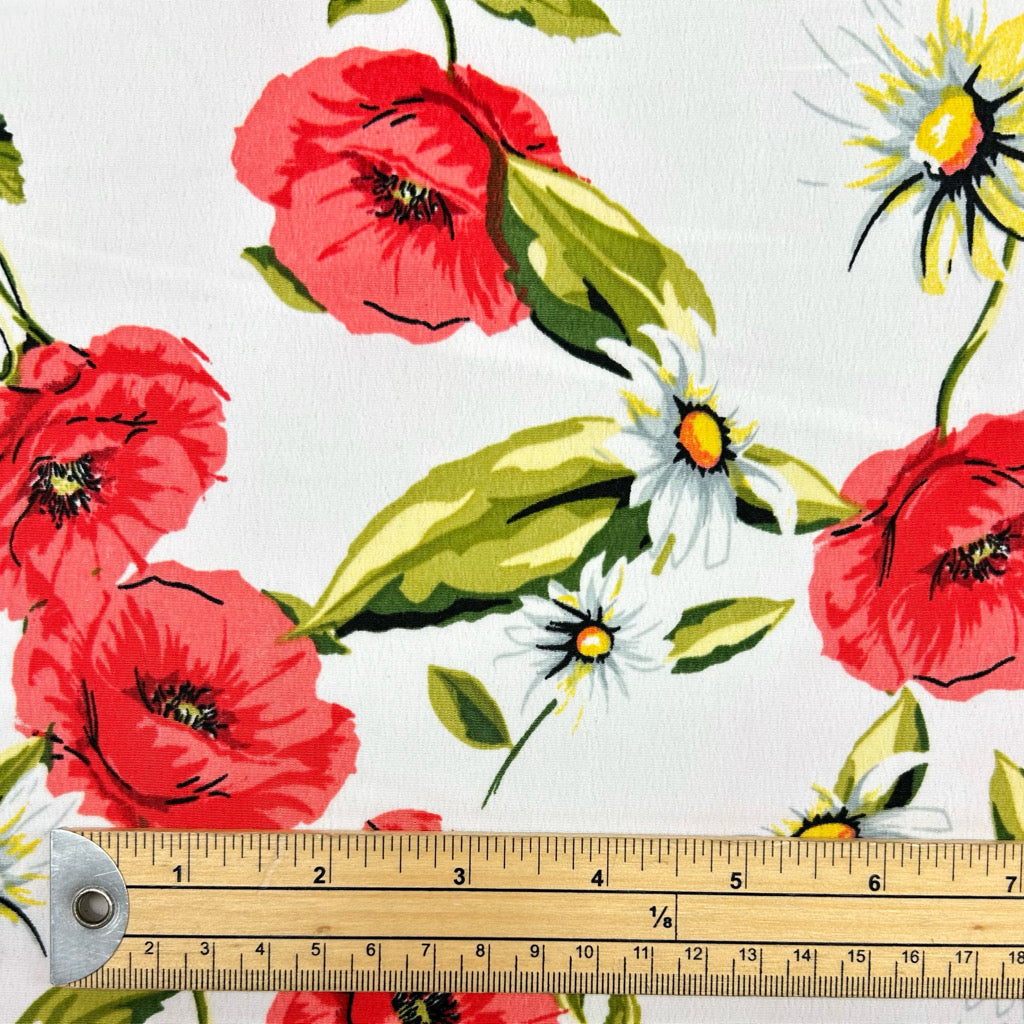 Poppy Meadow Polyester Fabric