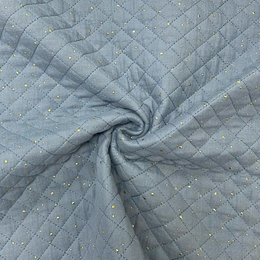 Gold Speckled Quilted Double Gauze Fabric - Pound Fabrics