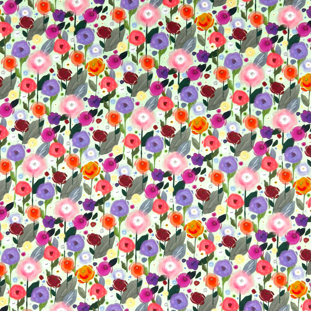 Happy Flowers Rose & Hubble Cotton Poplin Fabric