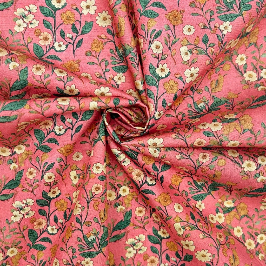Delicate Meadow Rose & Hubble Cotton Poplin Fabric