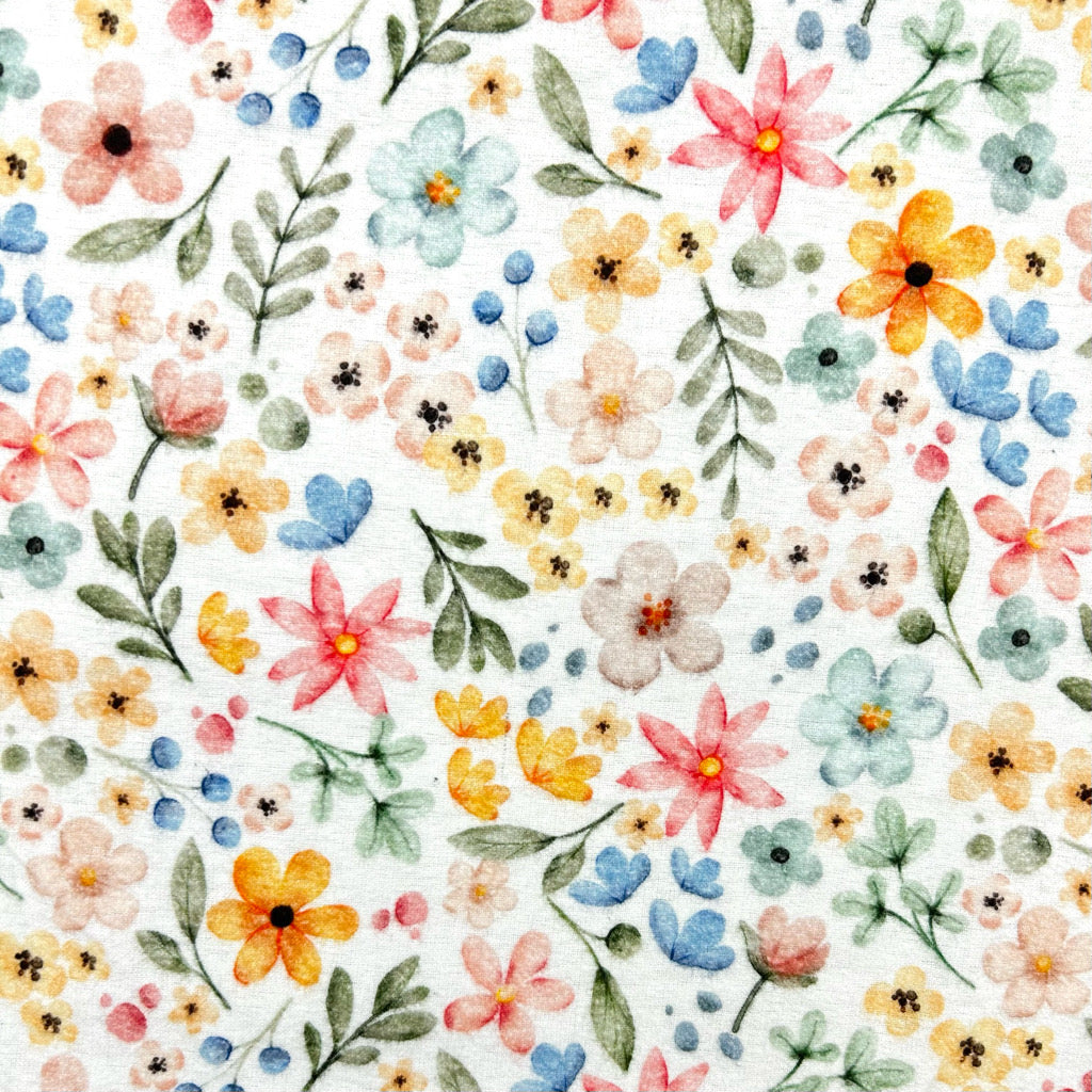 Berry Bloom Brushed Cotton Fabric
