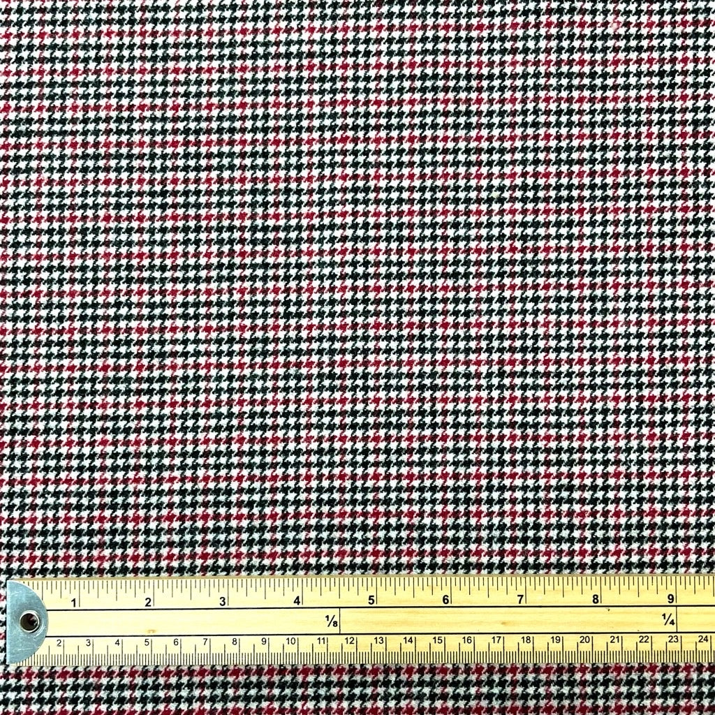 Red/Black Dogtooth Wool Blend Fabric - 2 metres for £9.95 #28