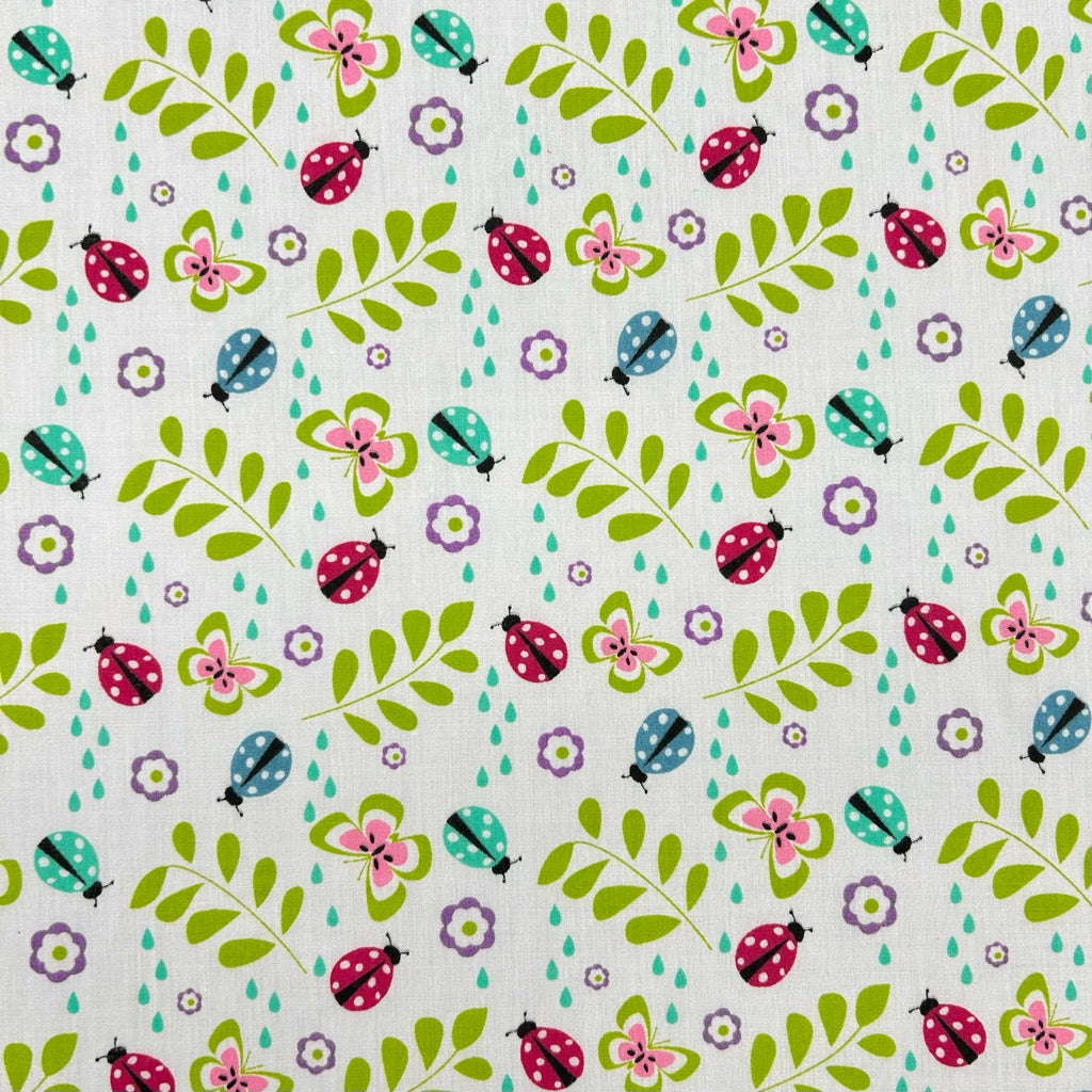Ladybird Meadow Polycotton Fabric