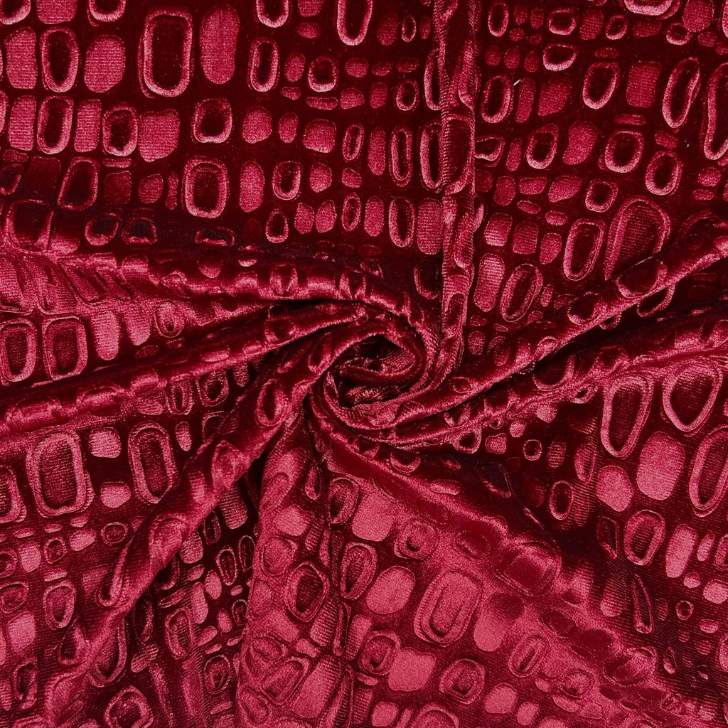 Red Scales Velvet Fabric